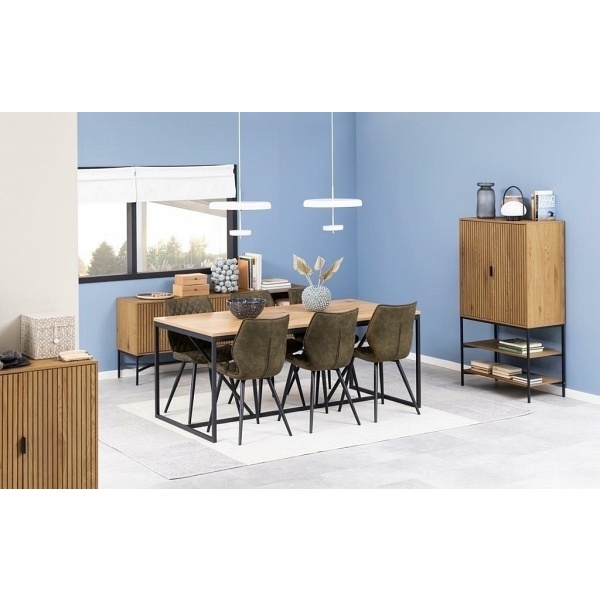 Regał Jaipur dąb/czarny - ACTONA